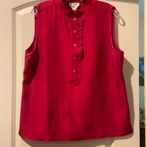 Talbots red silk sleeveless top. Women’s 16